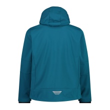 CMP Softshell Jacket (windproof, water-repellent) with hood blue-green Men